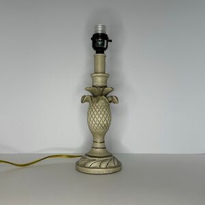 Vintage Distressed Ivory Flowering Pineapple Table Lamp